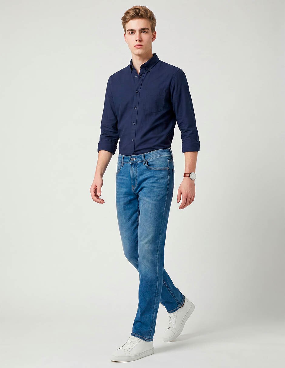 Jeans slim lavado medio para hombre Jeans slim lavado medio para hombre