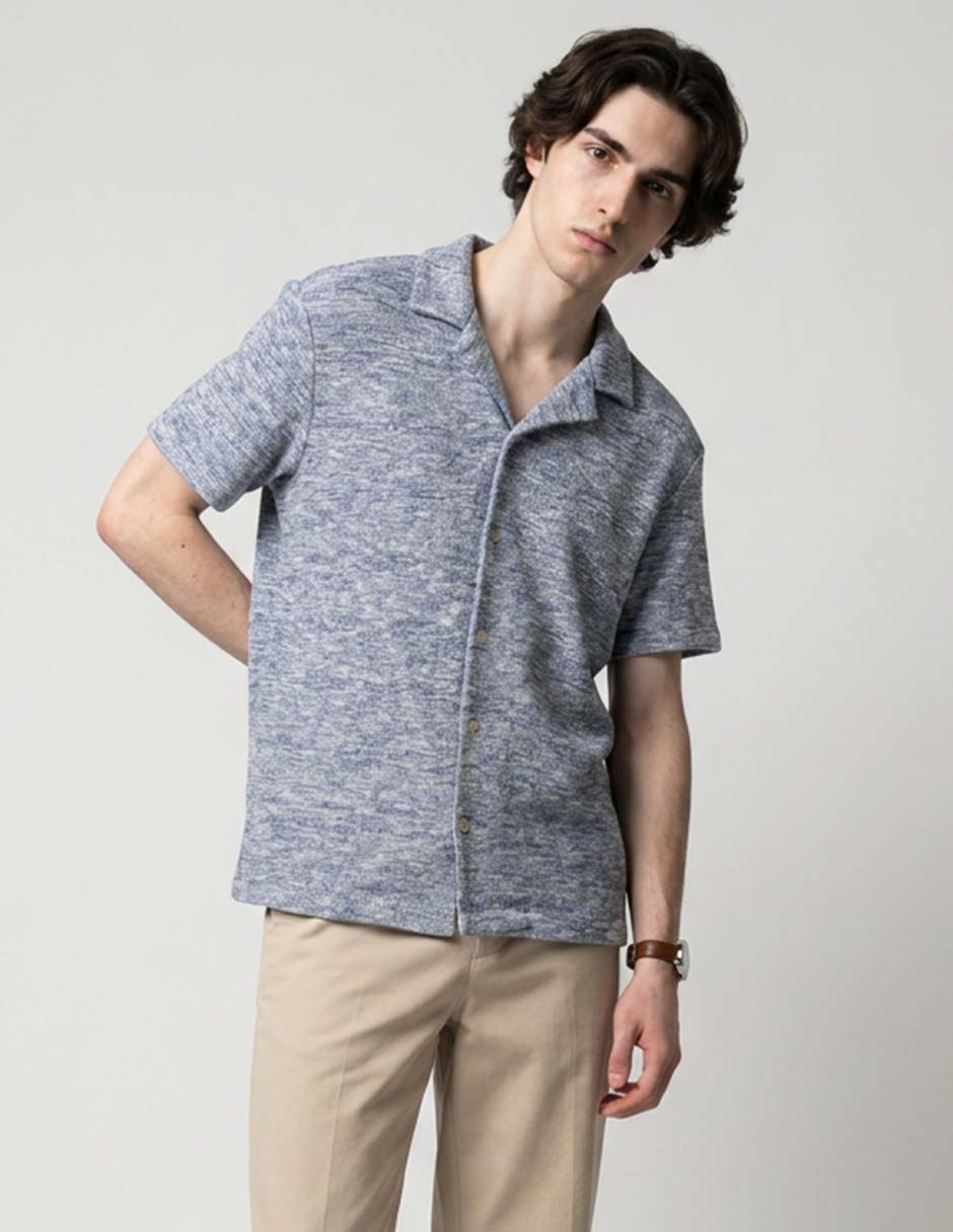 Camisa casual de algodón maga corta para hombre Camisa casual de algodón maga corta para hombre