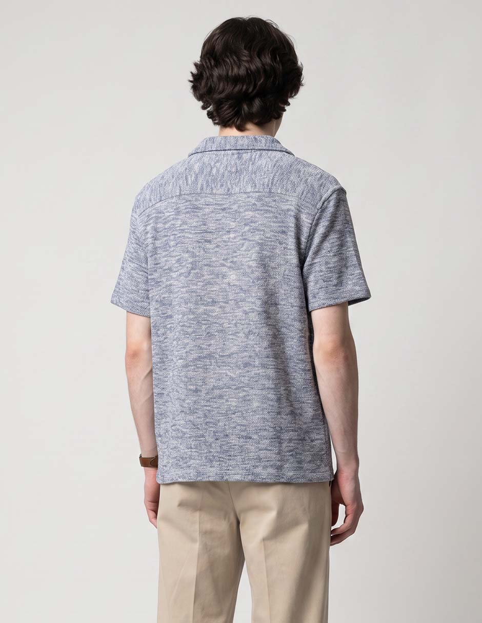 Camisa casual de algodón maga corta para hombre 2