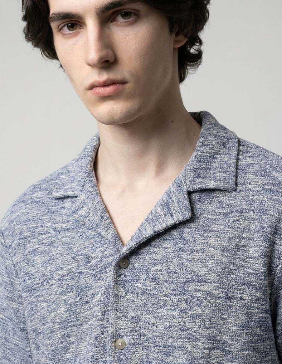 Camisa casual de algodón maga corta para hombre 3