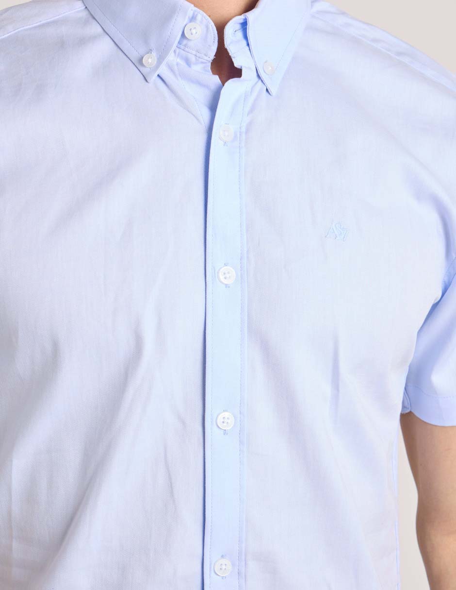 Camisa casual de algodón manga corta para hombre 8