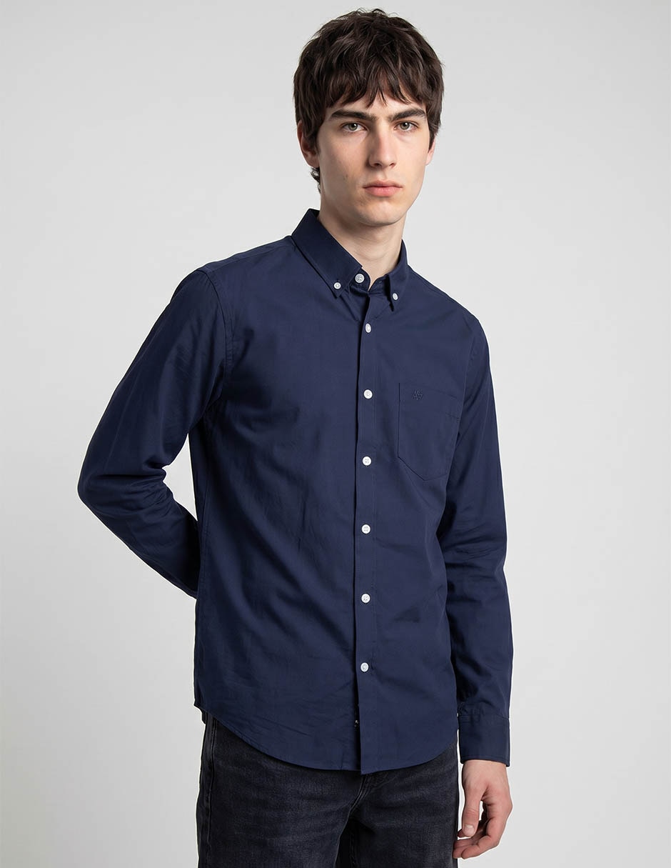 Camisa casual de algodón manga larga para hombre Camisa casual de algodón manga larga para hombre