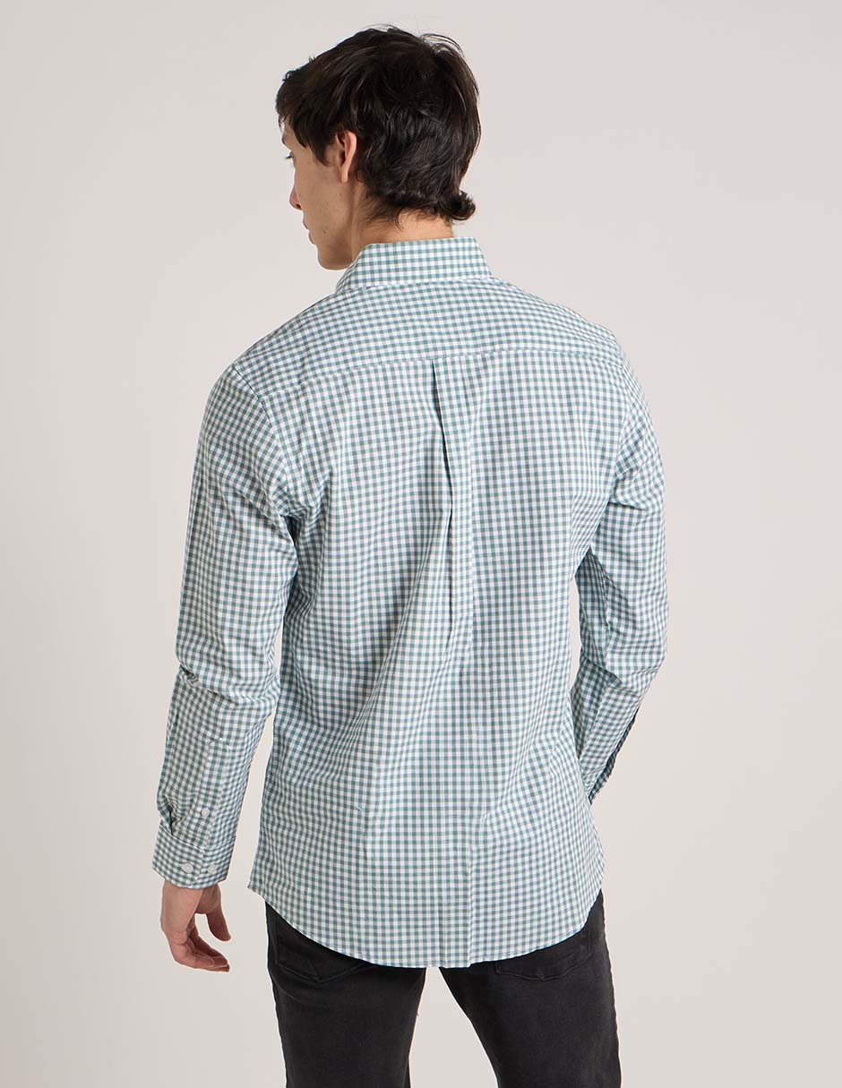 Camisa casual de algodón manga larga para hombre