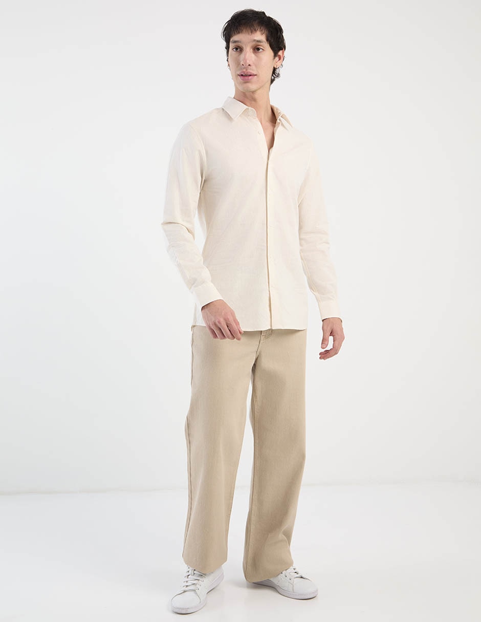 Camisa casual manga larga para hombre 5