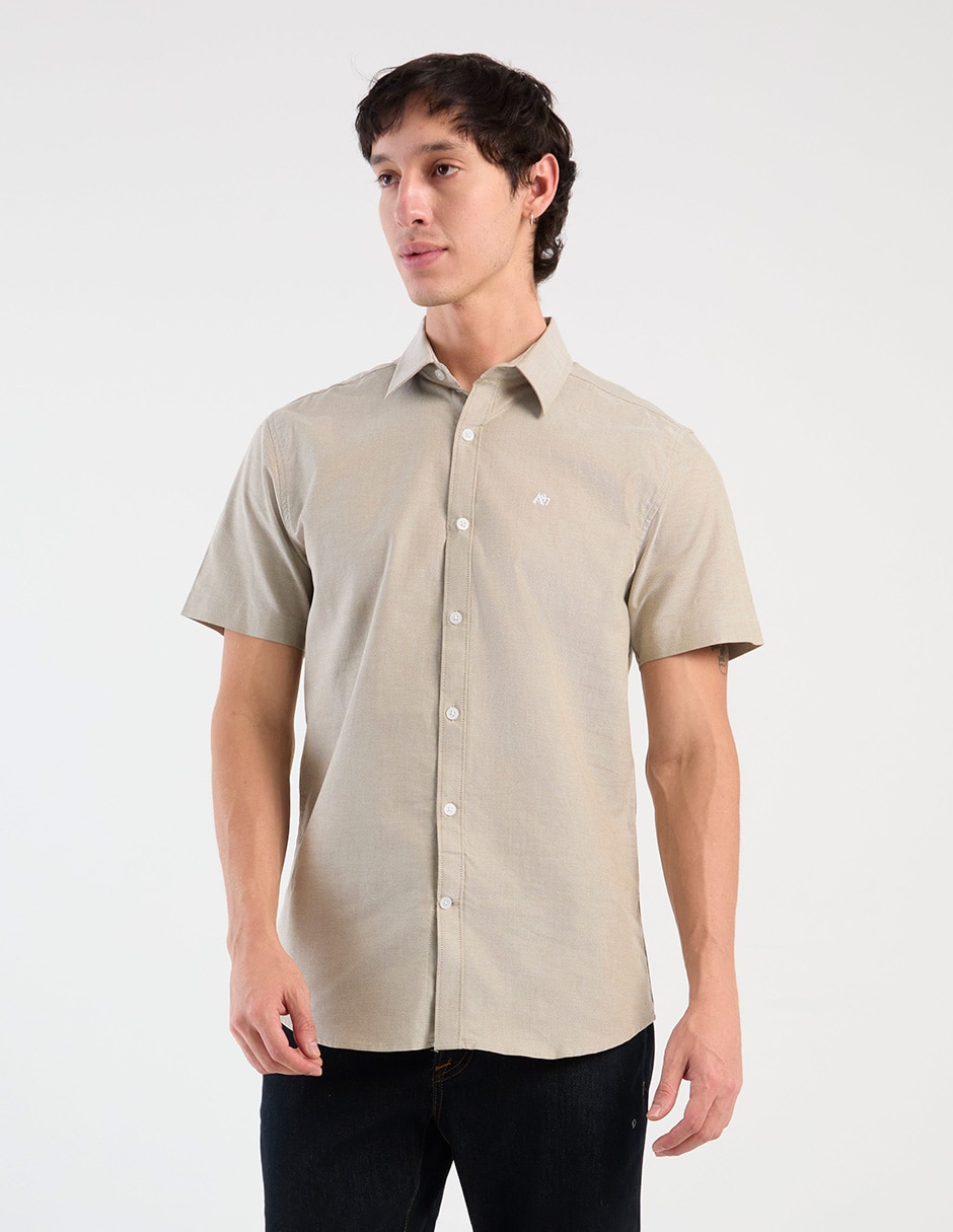 Camisa casual Aéropostale de algodón manga corta para hombre