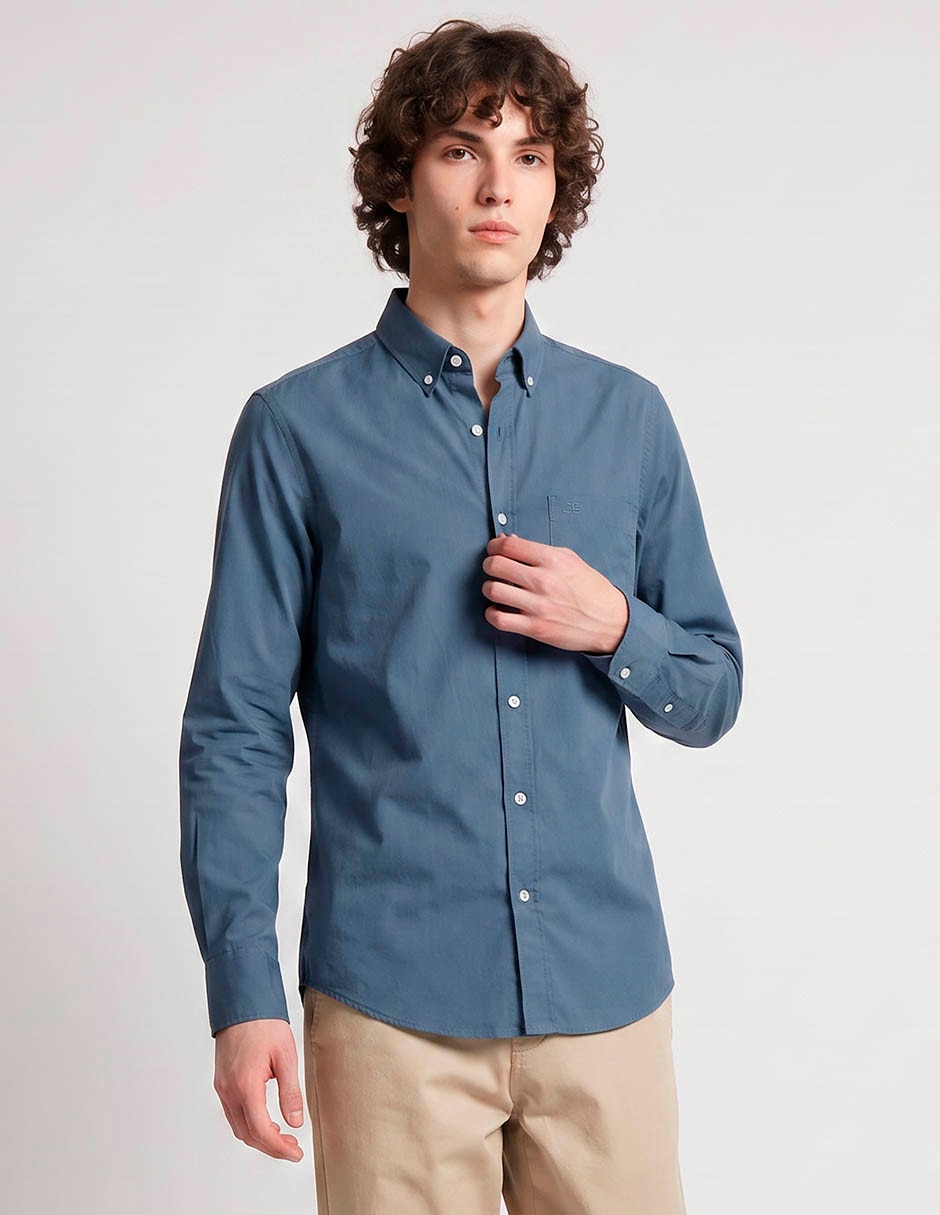 Camisa casual de algodón manga larga para hombre Camisa casual de algodón manga larga para hombre