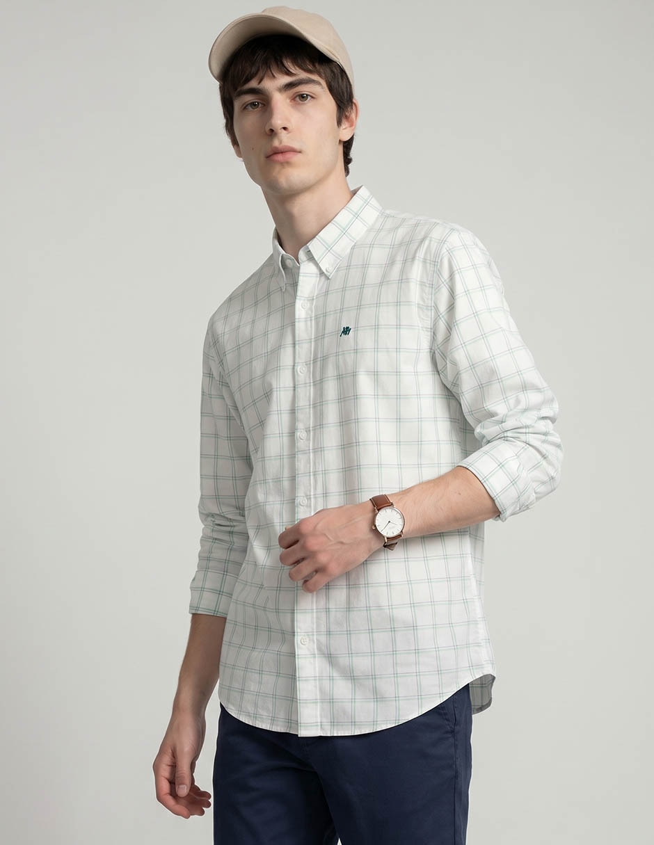 Camisa casual aéropostale de algodón manga larga para hombre