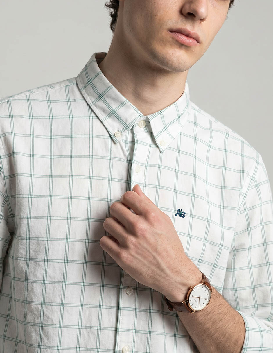 Camisa casual aéropostale de algodón manga larga para hombre