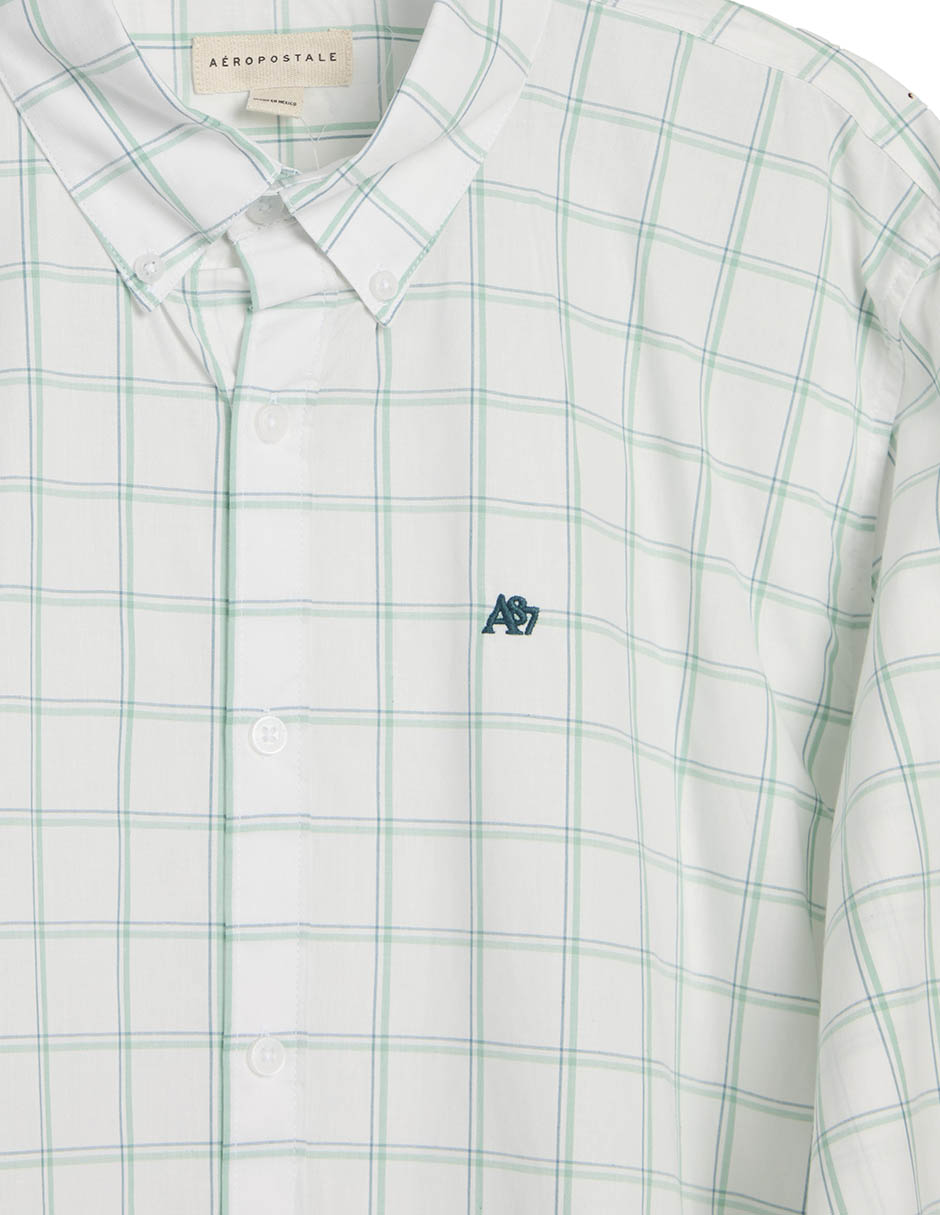 Camisa casual aéropostale de algodón manga larga para hombre