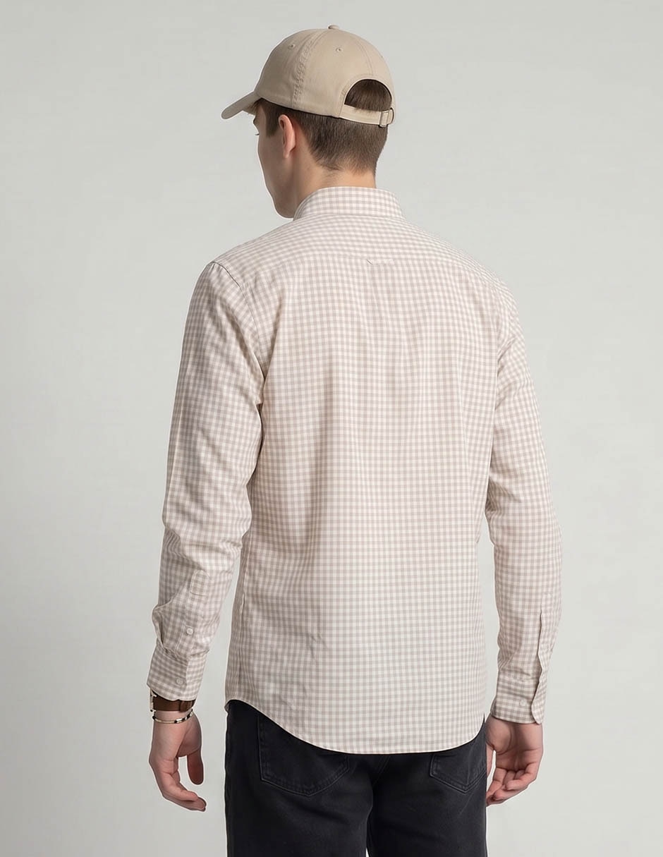 Camisa casual de algodón manga larga para hombre