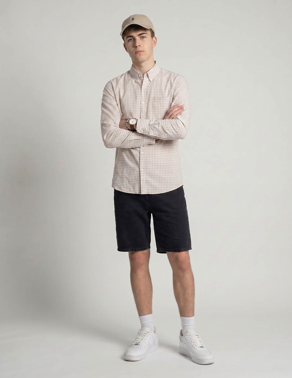Camisa casual de algodón manga larga para hombre 5