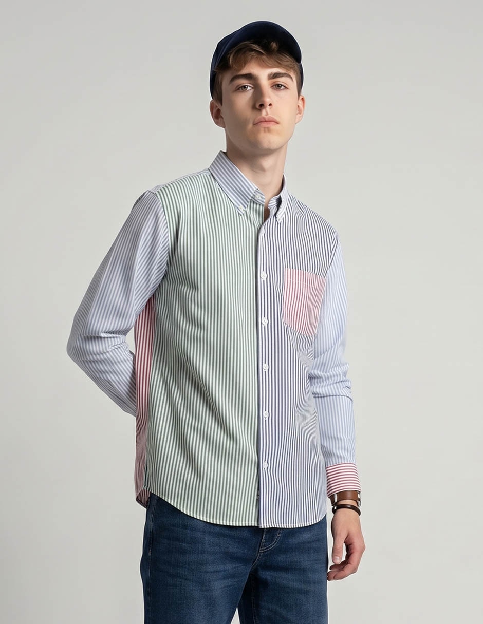 Camisa casual manga larga para hombre