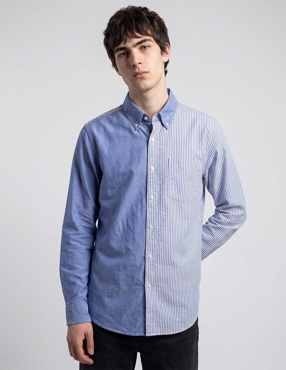 Camisa casual de algodón manga larga para hombre