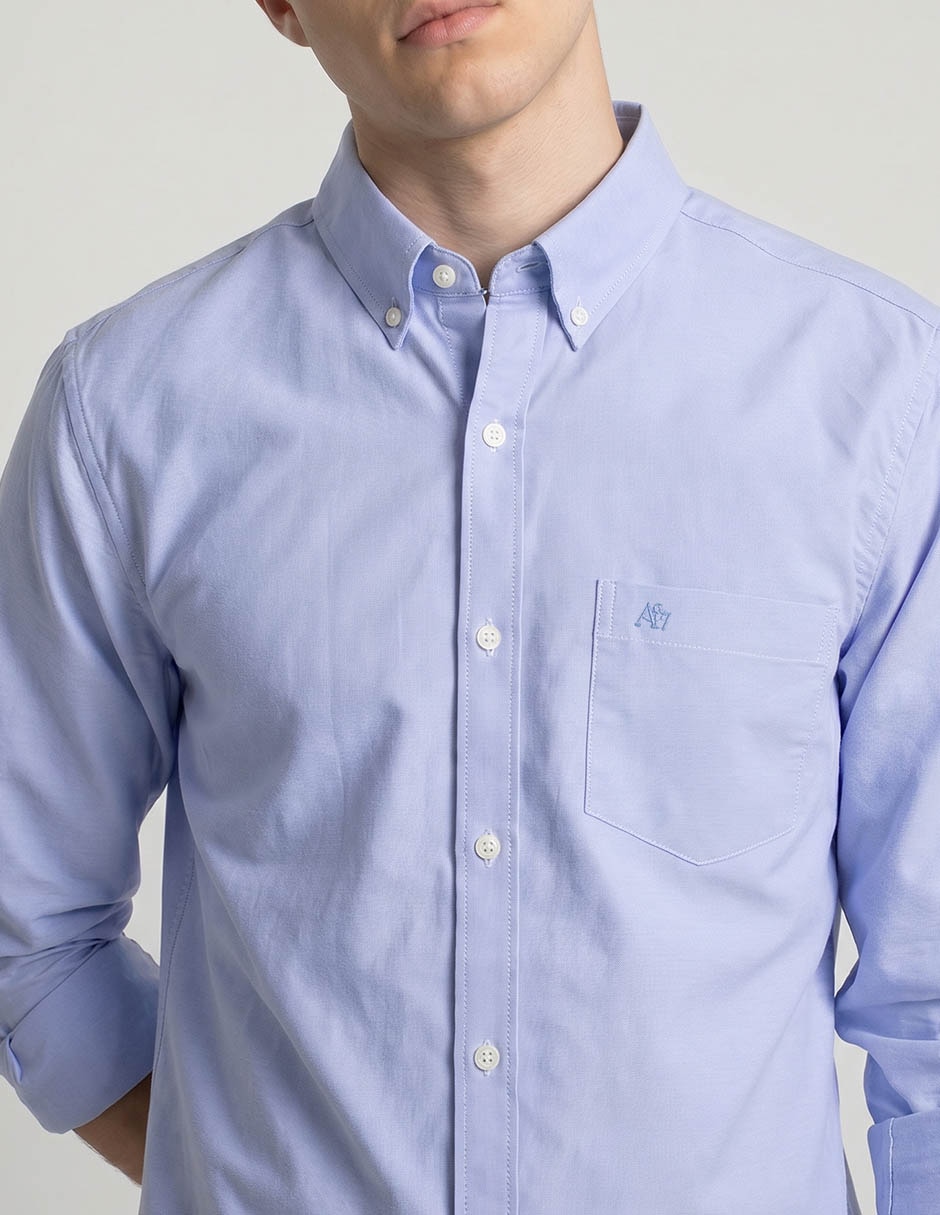 Camisa casual de algodón manga larga para hombre
