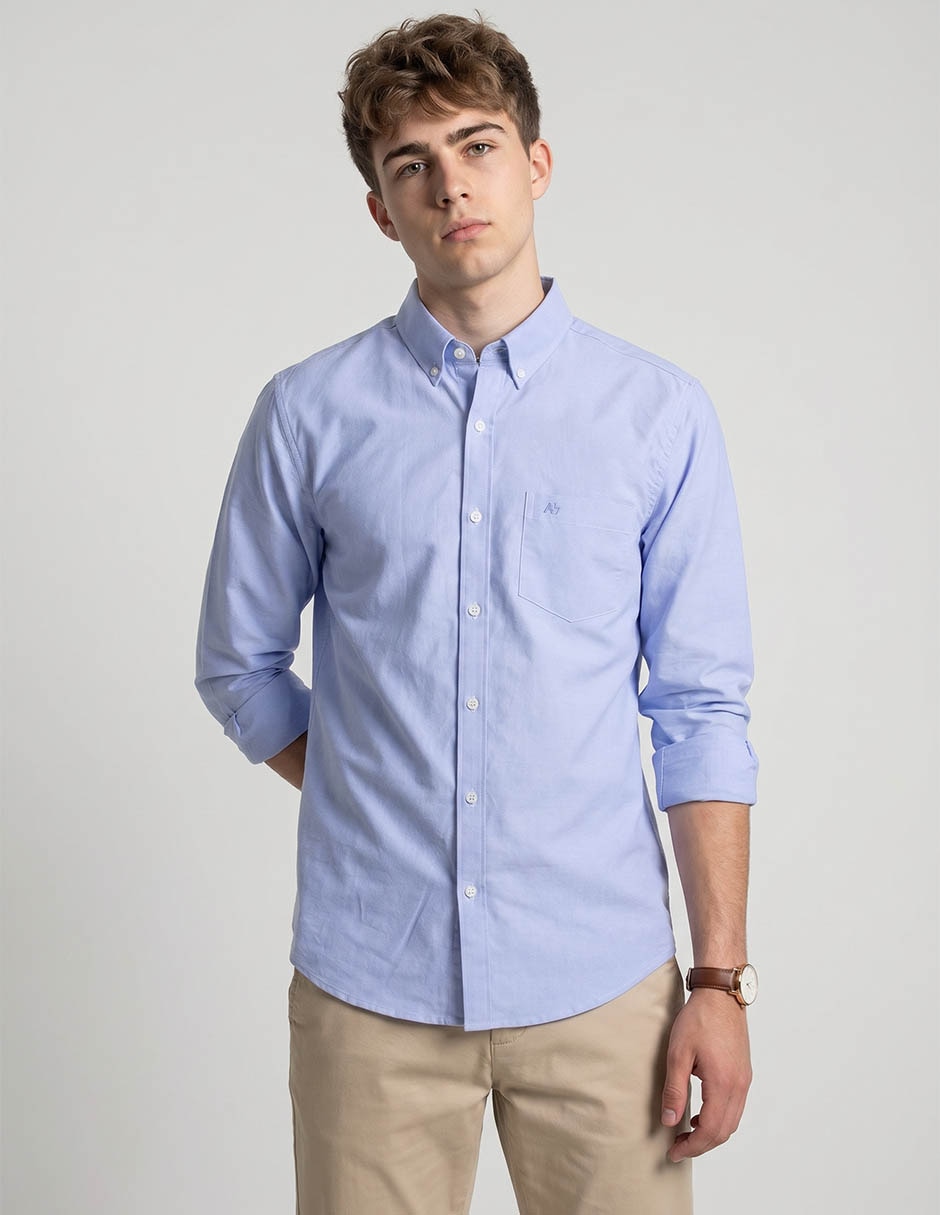 Camisa Casual Aéropostale De Algodón Manga Larga Para Hombre