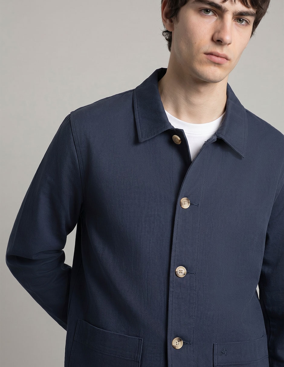 Sobrecamisa casual de algodón manga larga para hombre 3