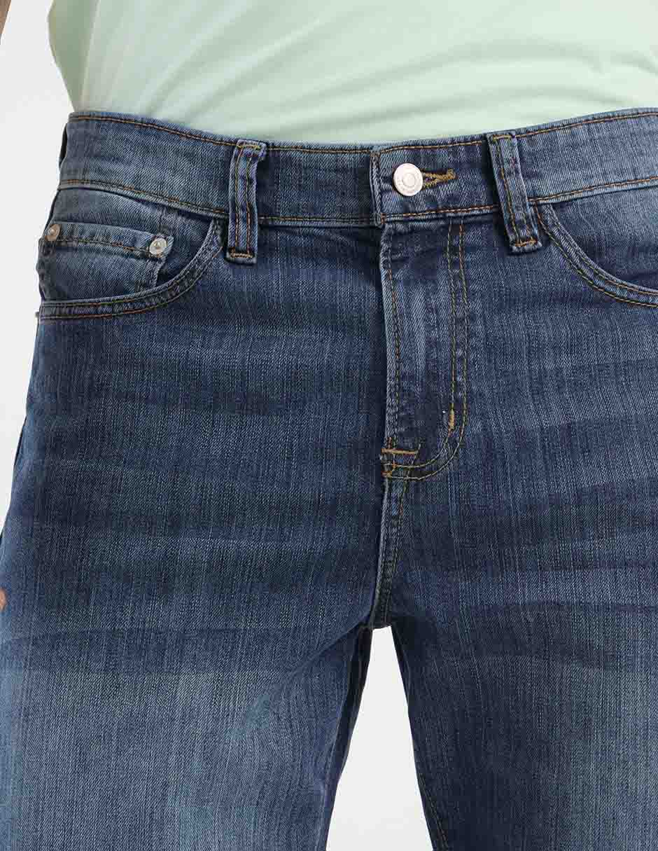 Jeans straight Aero lavado whisker para hombre