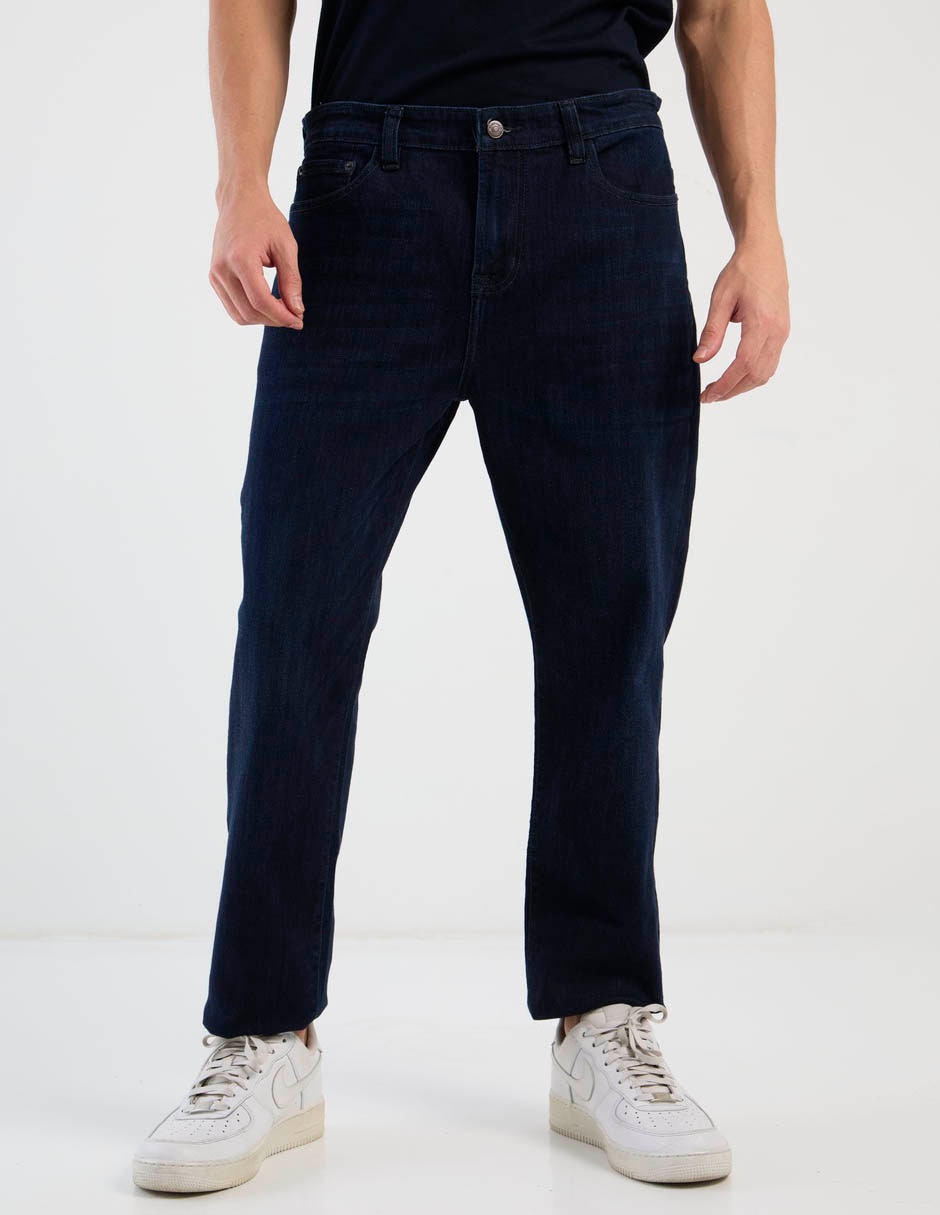 Jeans slim lavado obscuro para hombre