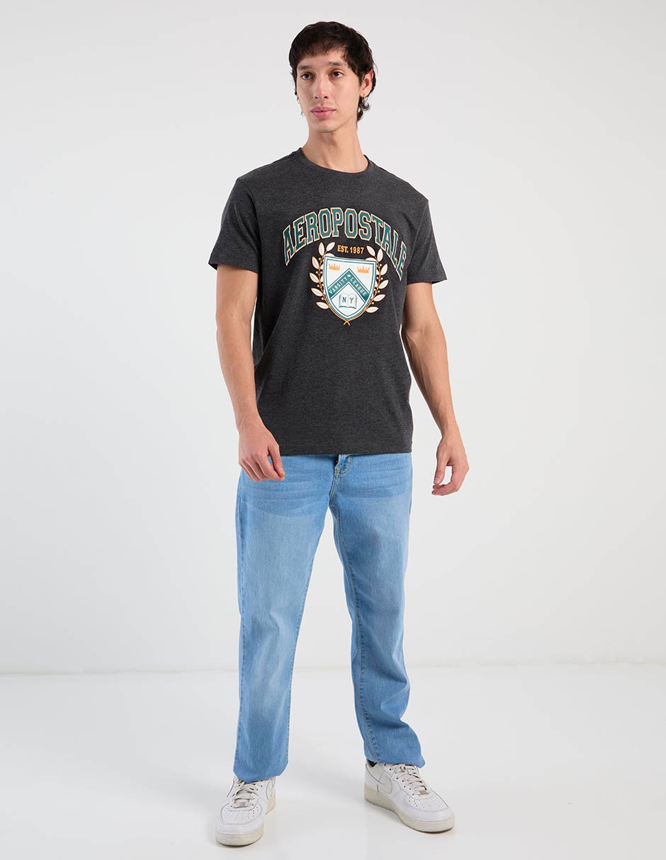 Jeans straight Aero lavado claro para hombre