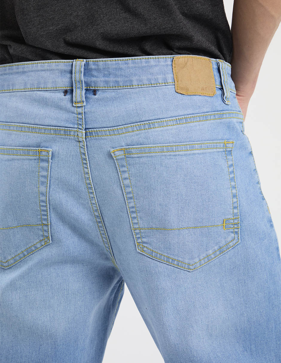 Jeans straight Aero lavado claro para hombre