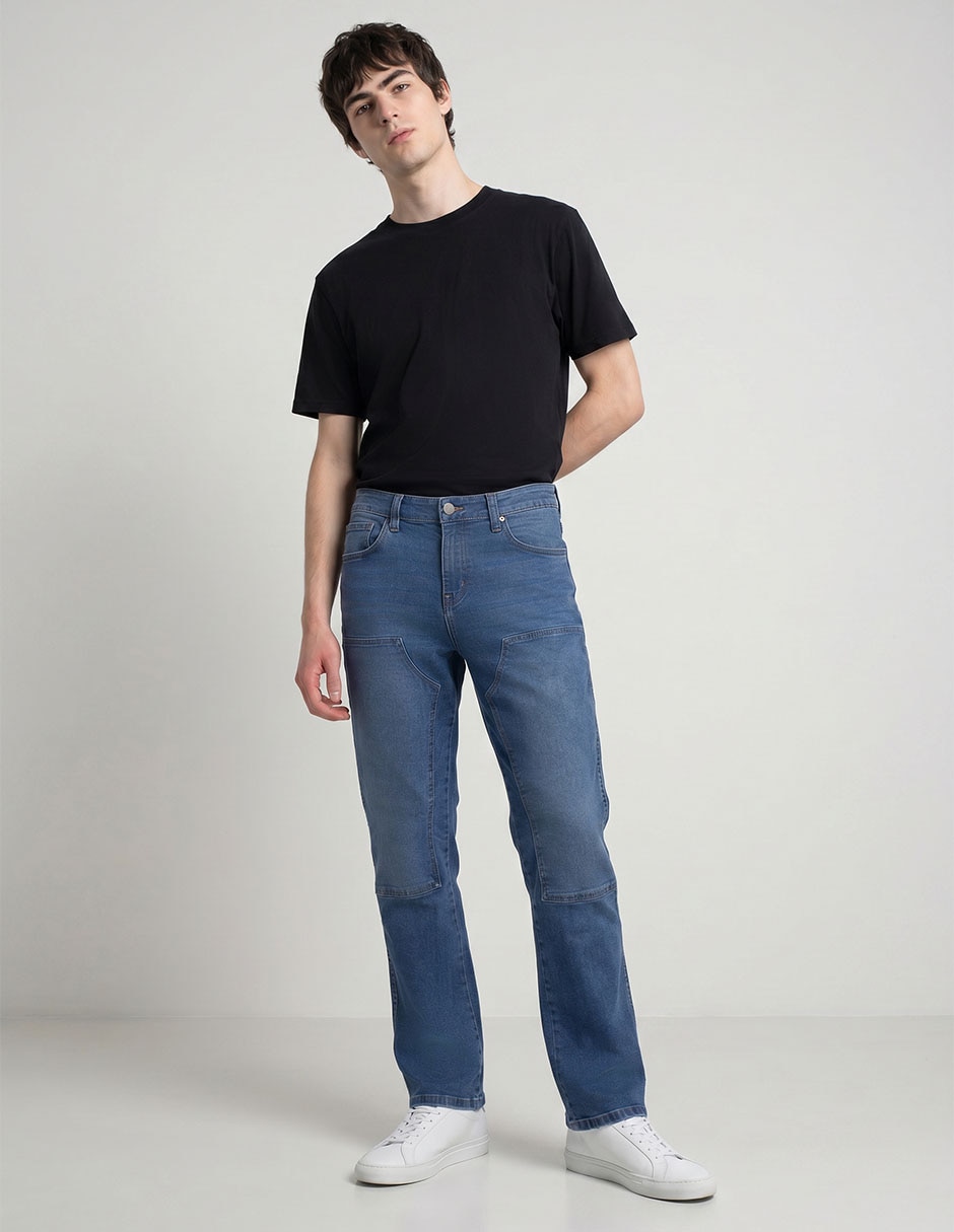 Jeans straight Aero deslavado para hombre