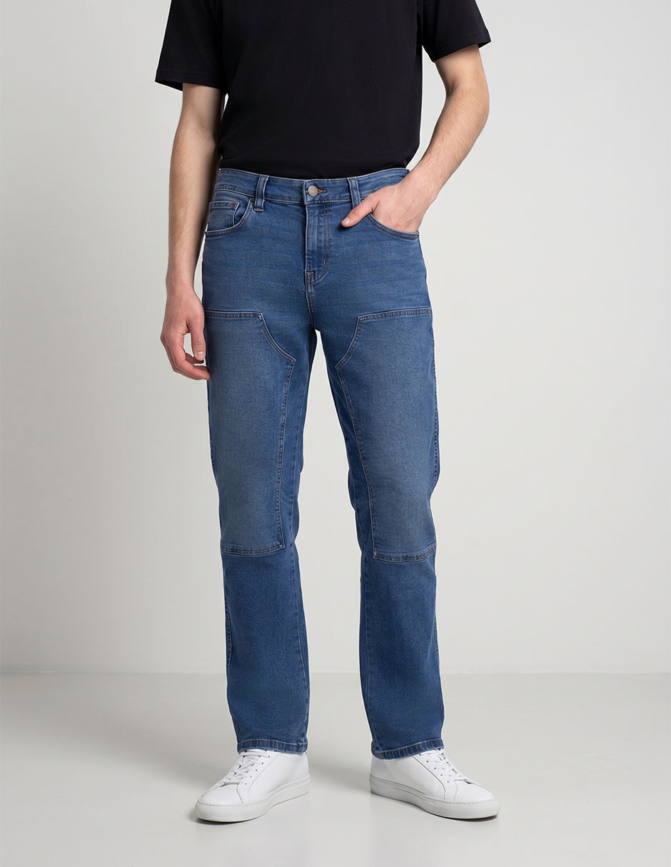 Jeans straight deslavado para hombre