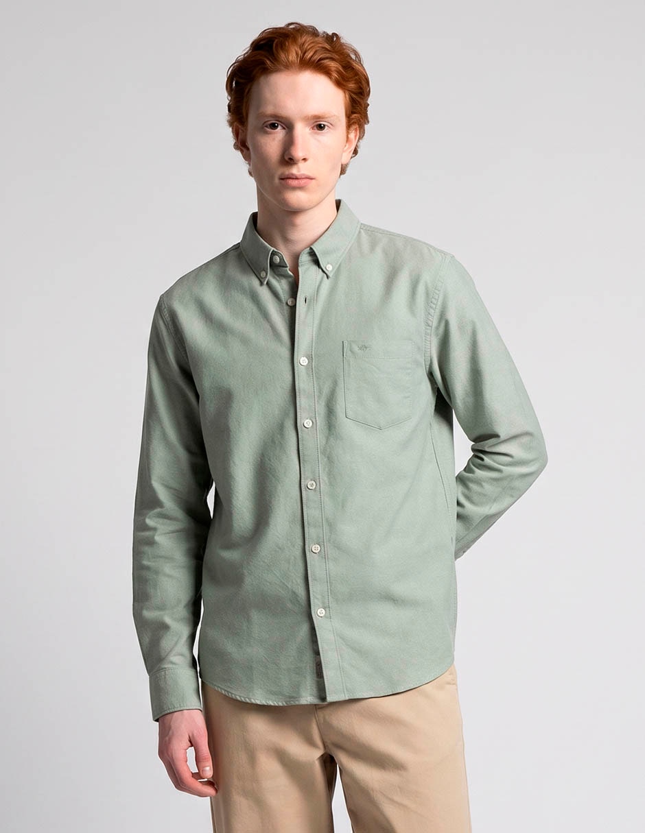 Camisa casual de algodón manga larga para hombre Camisa casual de algodón manga larga para hombre