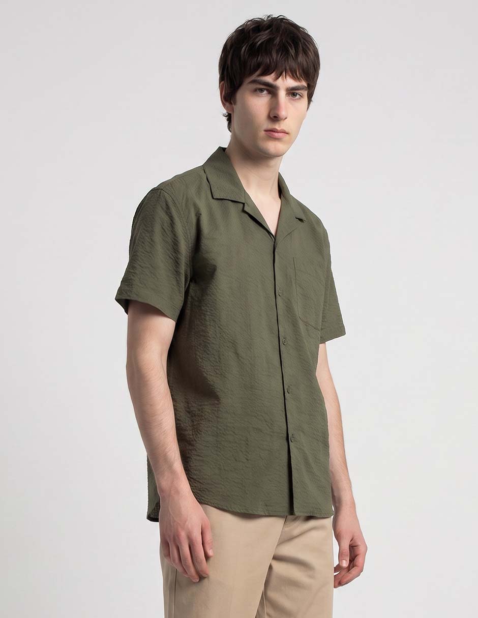 Camisa casual de algodón manga corta para hombre Camisa casual de algodón manga corta para hombre