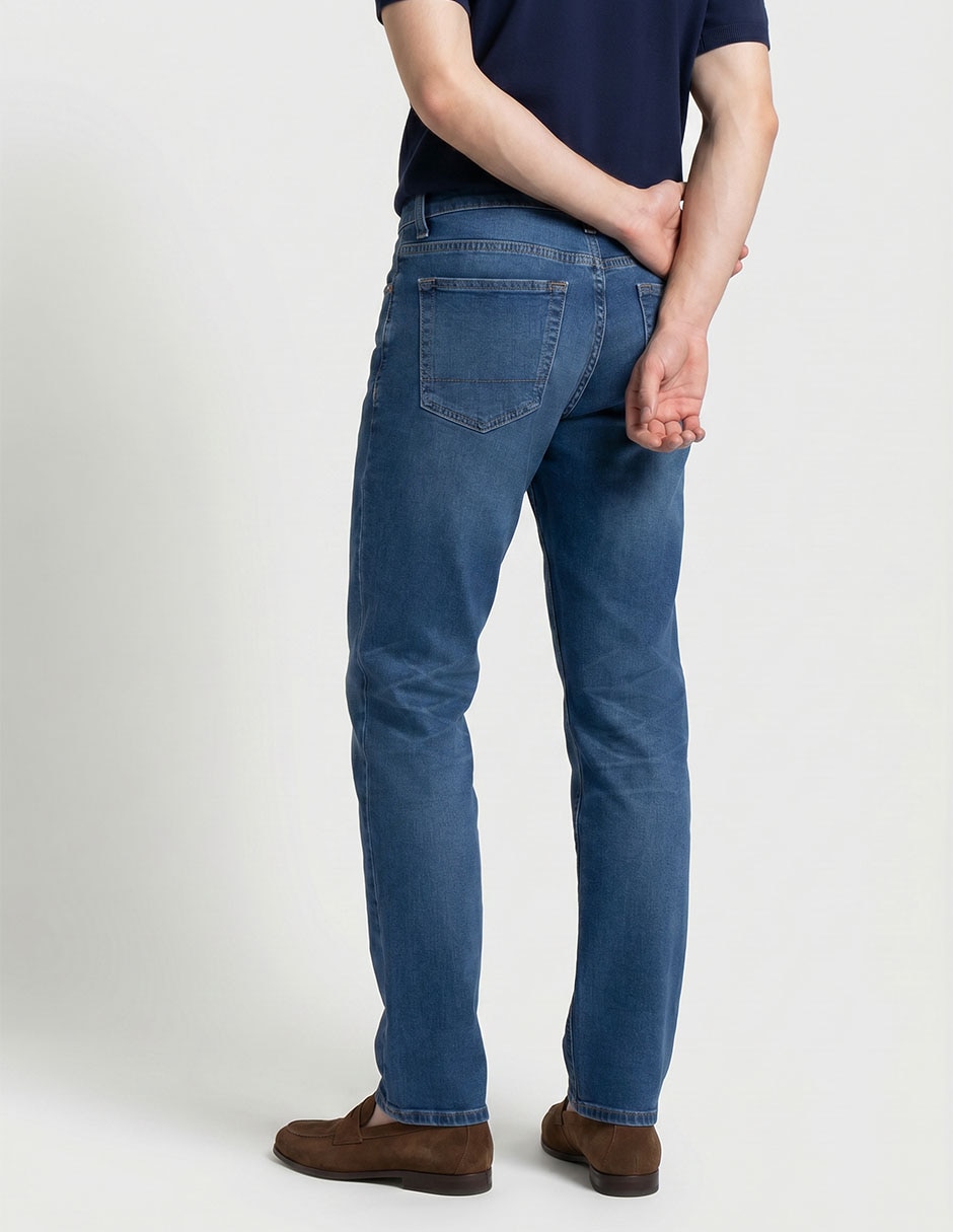 Jeans straight Aero lavado obscuro para hombre