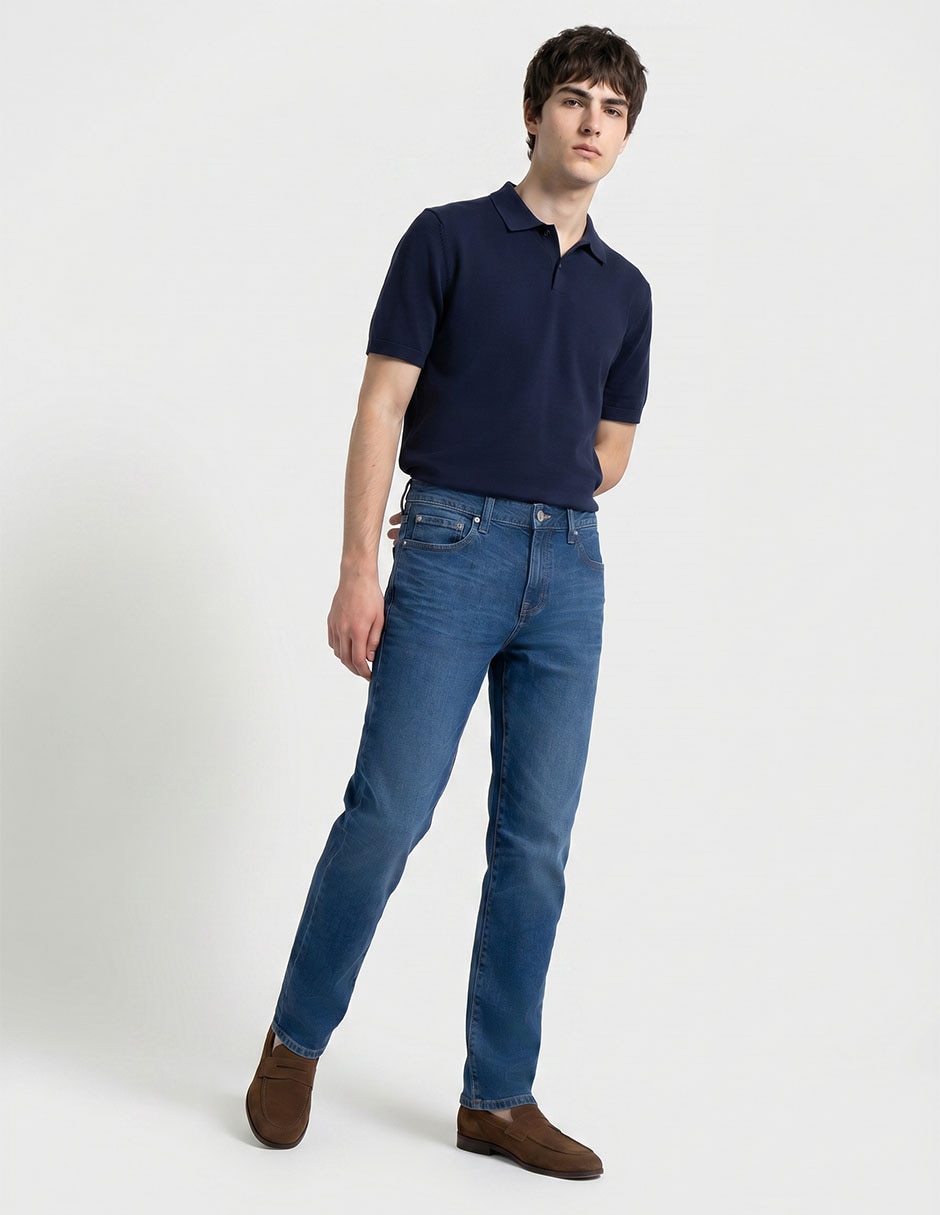 Jeans straight Aero lavado obscuro para hombre