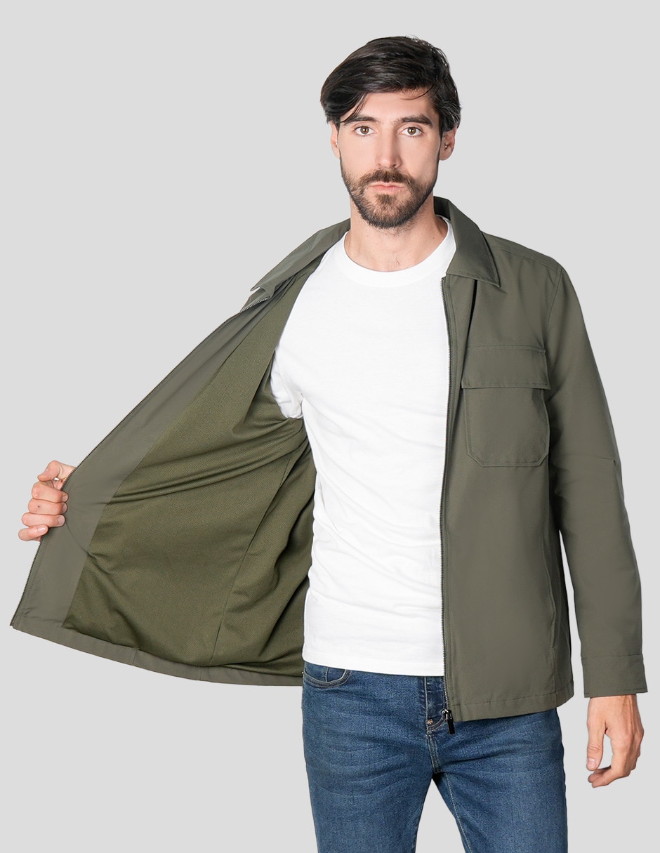 Chamarra casual con bolsillos para hombre 2