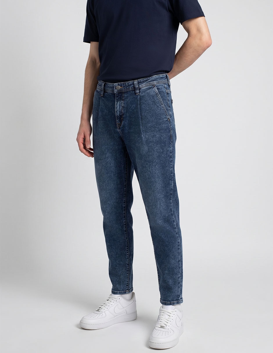 Jeans carrot lavado acid wash para hombre