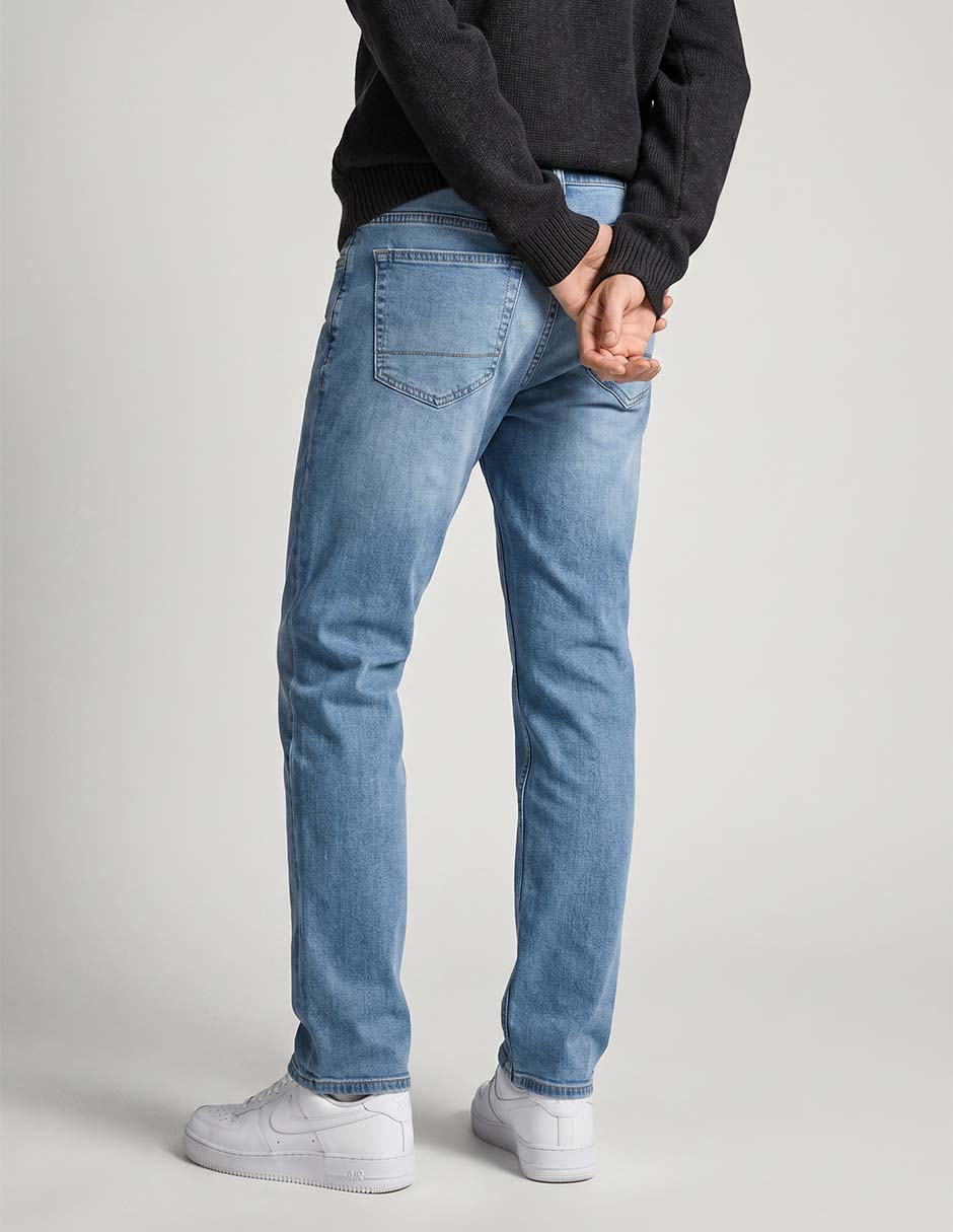 Jeans slim lavado bleach para hombre 2