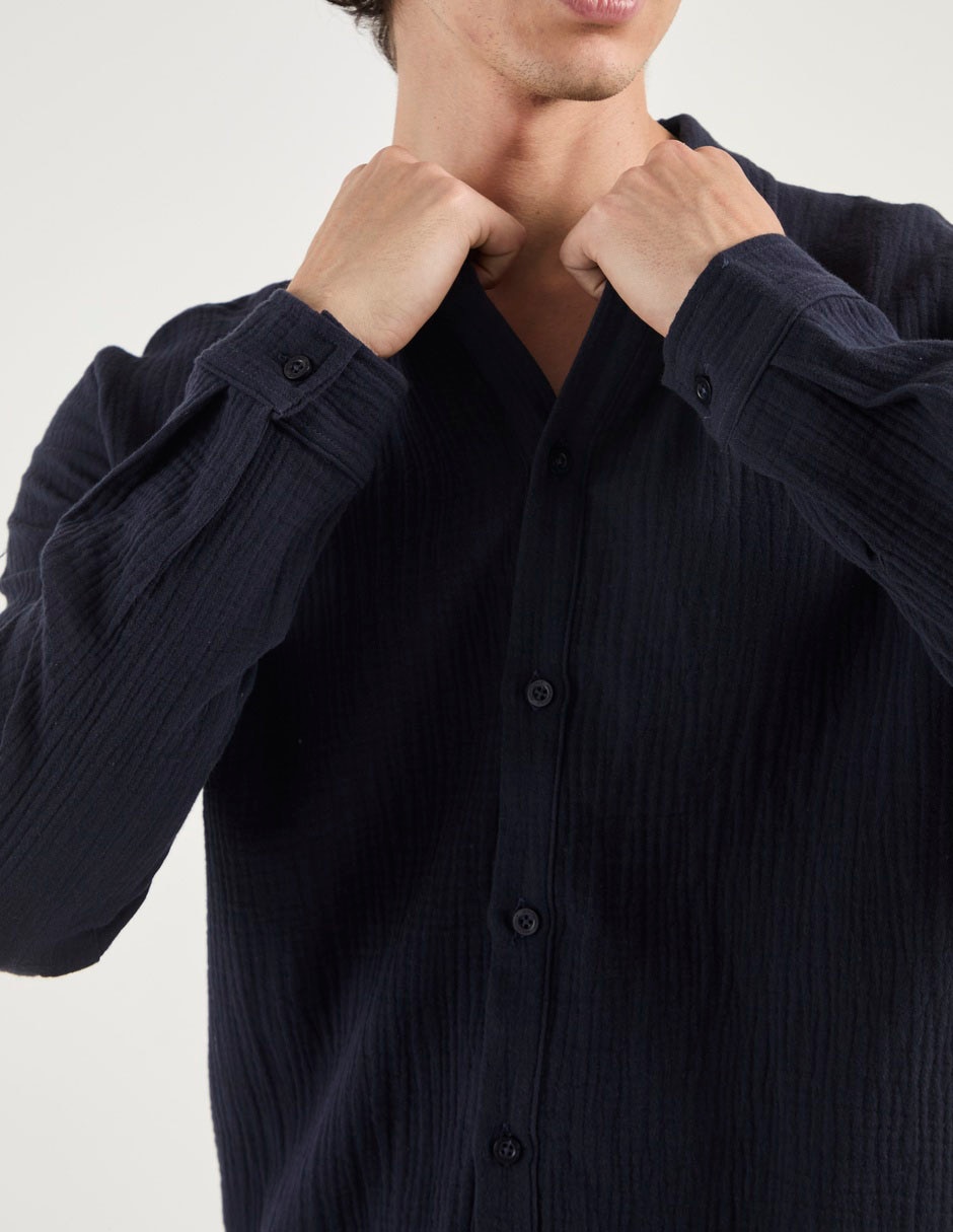 Camisa casual manga larga para hombre 5
