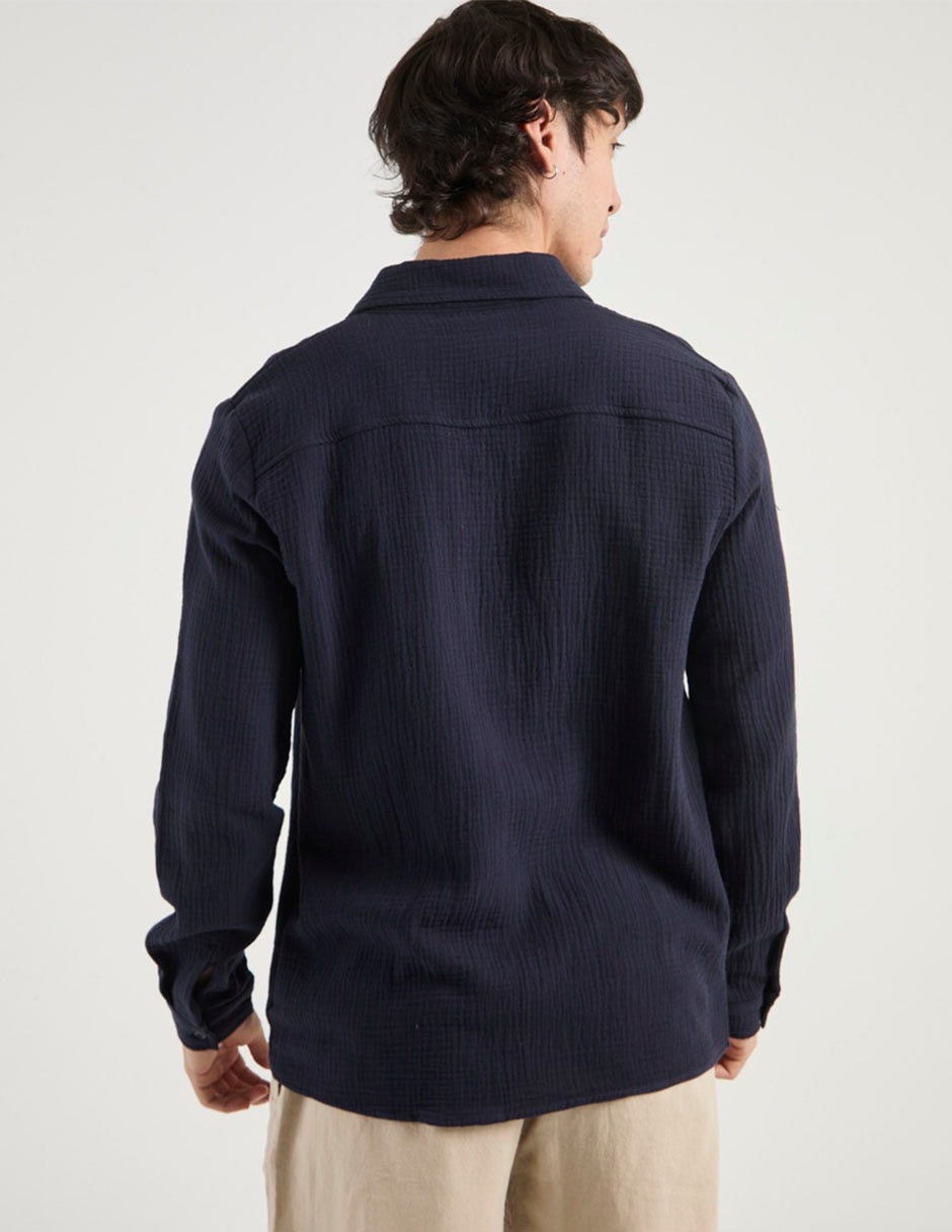 Camisa casual manga larga para hombre 6