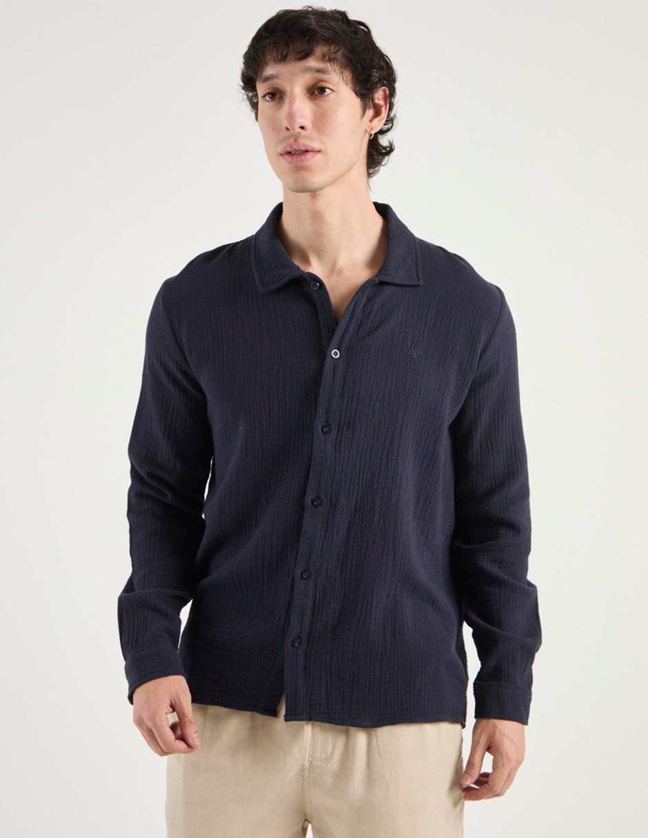 Camisa casual manga larga para hombre
