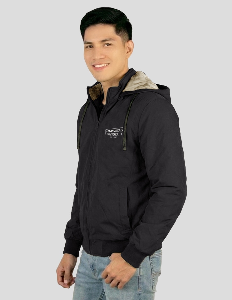 Chamarra casual aéropostale chamarra doble vista no de poliéster reversible para hombre