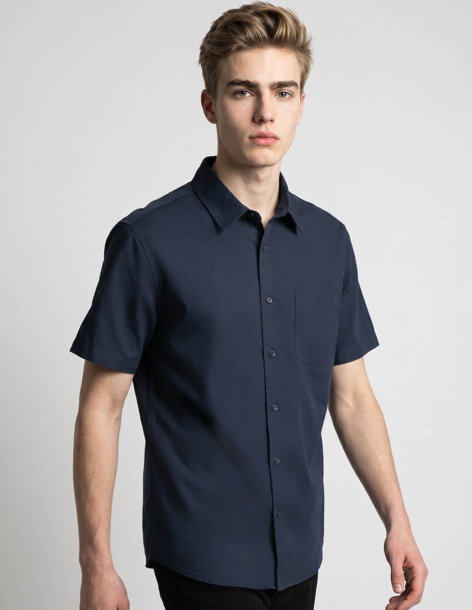Camisa casual de algodón manga corta para hombre Camisa casual de algodón manga corta para hombre