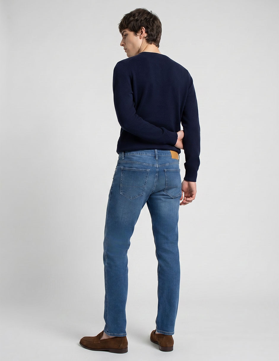 Jeans recto lavado medio para hombre 2