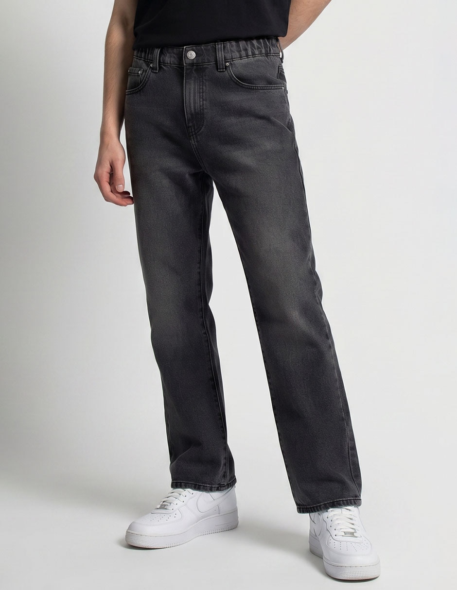 Jeans straight lavado acid wash para hombre