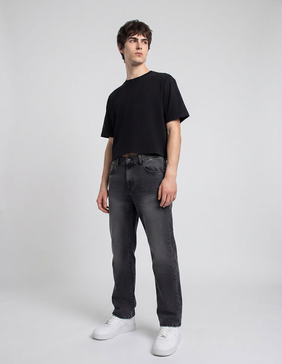 Jeans straight Aero lavado acid wash para hombre