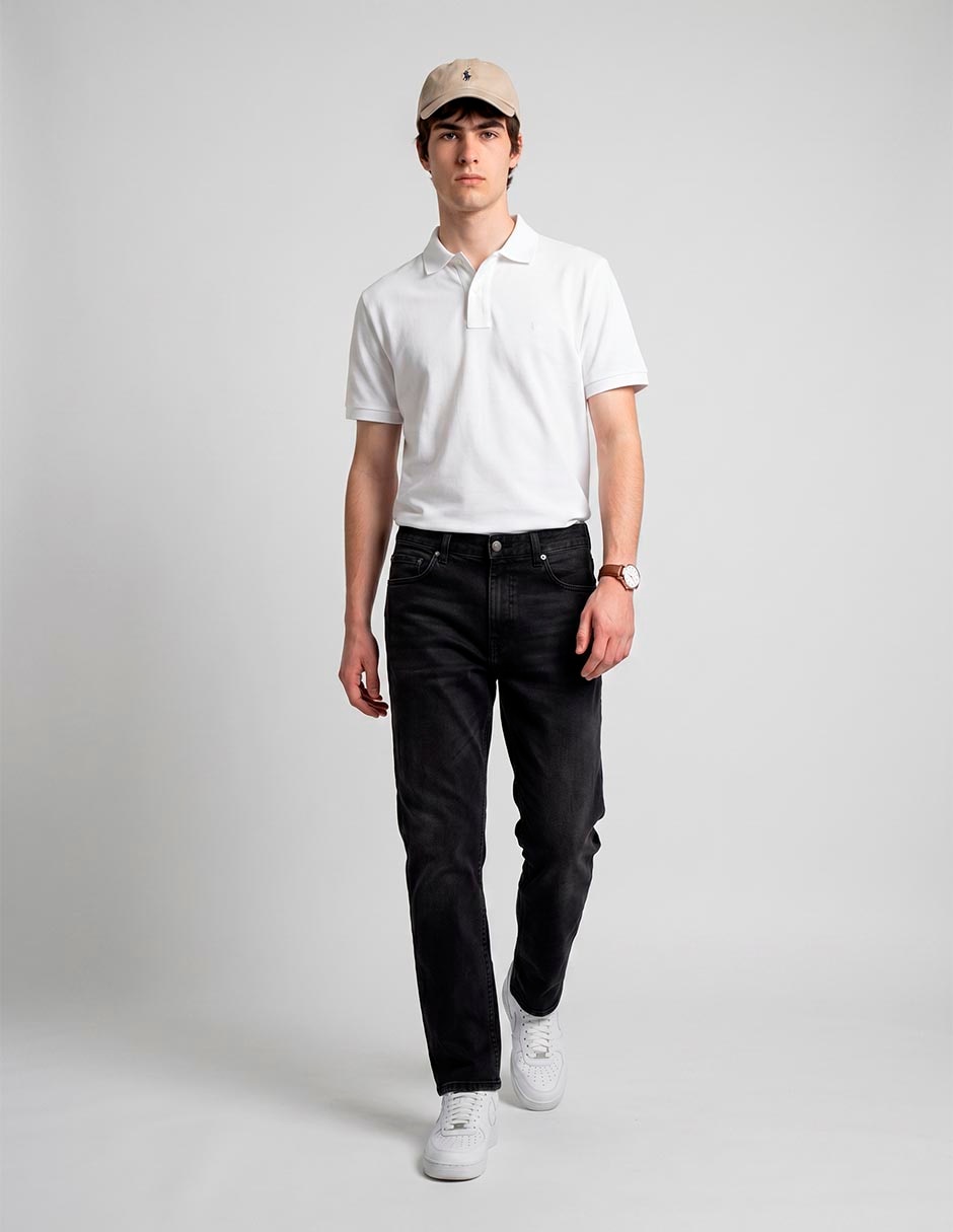Jeans slim lavado obscuro para hombre