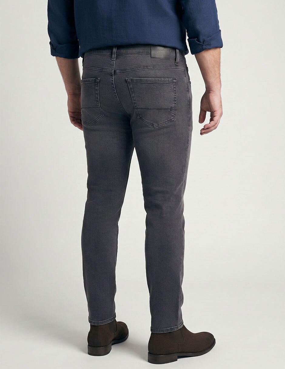 Jeans slim 37936Aero lavado obscuro para hombre 4