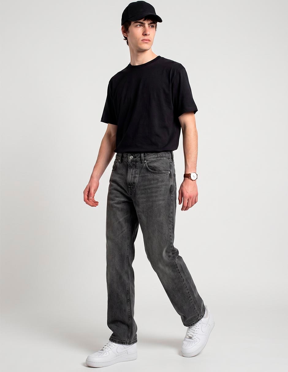 Jeans straight lavado acid wash para hombre