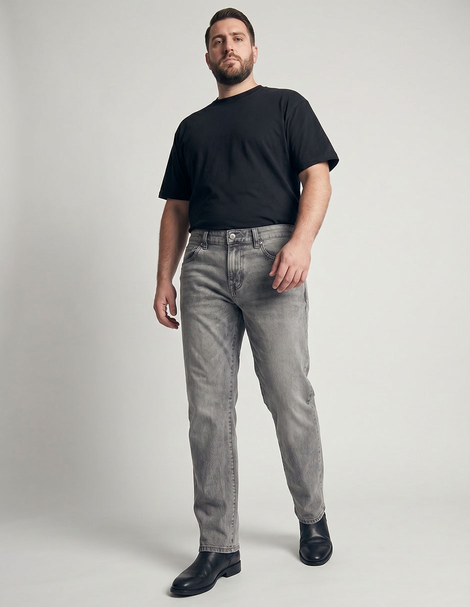 Jeans straight Aero lavado acid wash para hombre