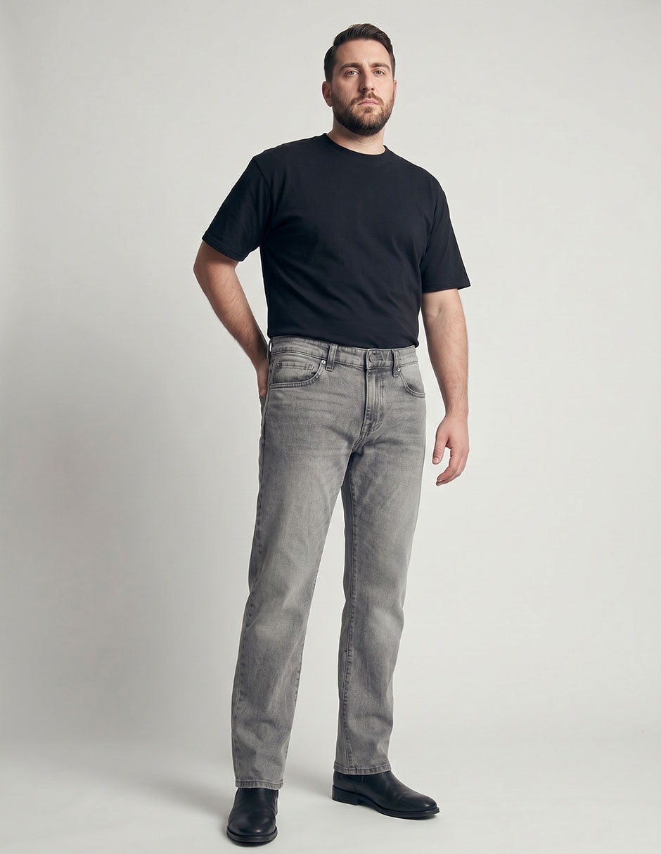 Jeans straight Aero lavado acid wash para hombre