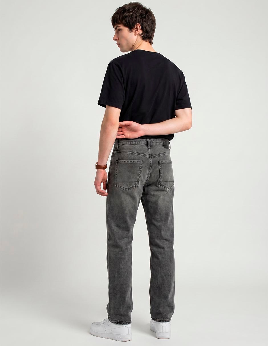 Jeans straight 36553Aero lavado acid wash para hombre 3