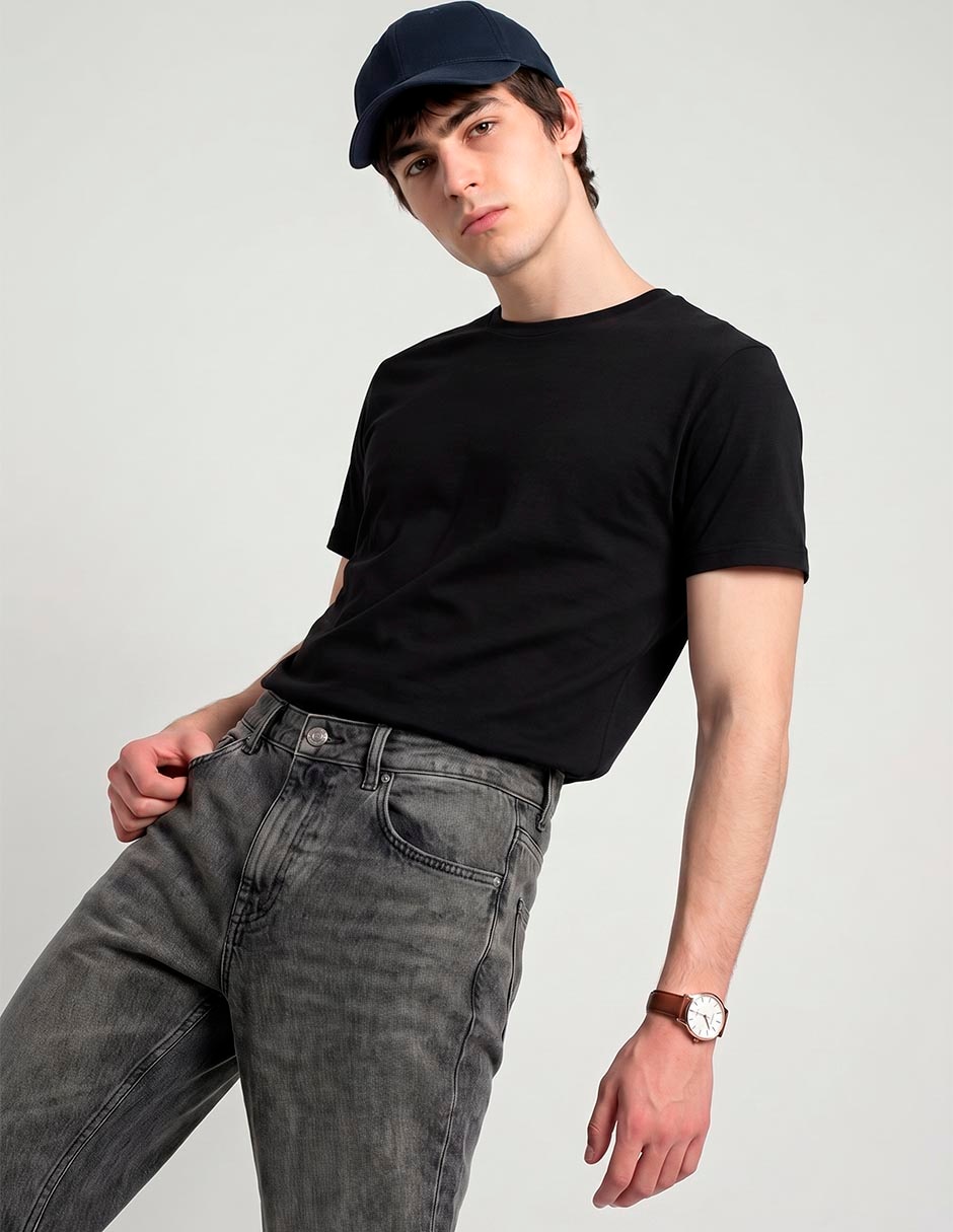 Jeans straight 36553Aero lavado acid wash para hombre 5