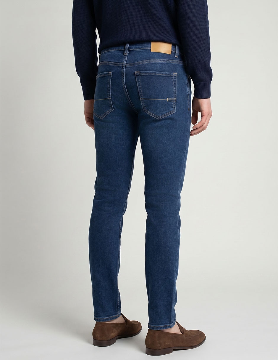 Jeans straight lavado stone wash para hombre 2