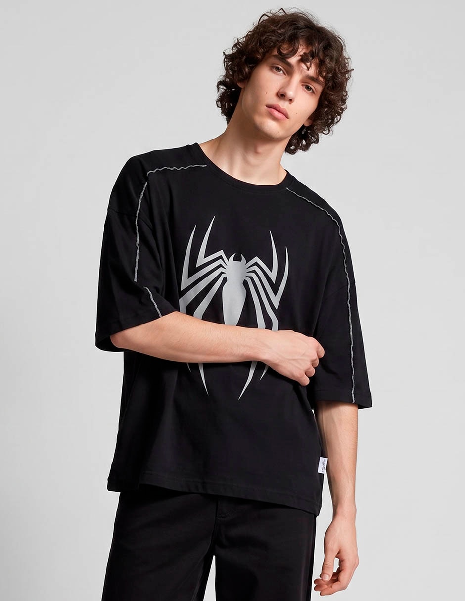 Playera Black Spider Man cuello redondo para hombre Playera Black Spider Man cuello redondo para hombre
